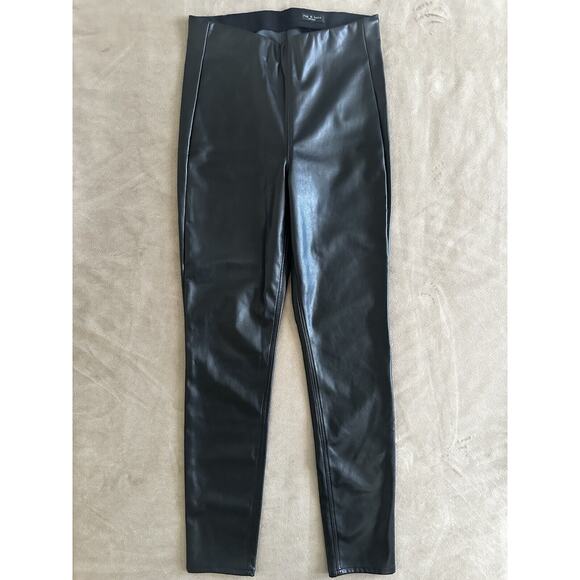 Rag‎ And Bone Jeggers Woman Size M Black Fox Leather - Picture 1 of 6